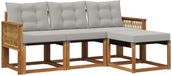 vidaXL Bank loungeset 4 zitplekken Naturel et gris clair