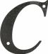 AMIG Huisnummer/letter C - massief gesmeed staal - 10cm - incl. bijpassende schroeven - zwart