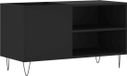 vidaXL Platenkast - 85x38x48 cm - Bewerkt Hout - Zwart
