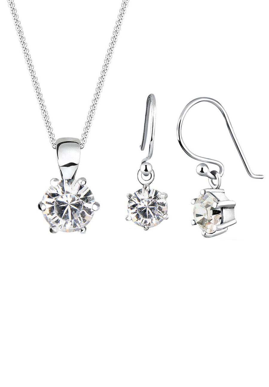 Elli Elli Sieraden Set - Dames - Kristallen - 925 Sterling Zilver - 45 cm