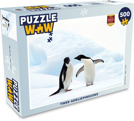 MuchoWow Puzzel Twee adeliepinguïns - Legpuzzel - Puzzel 500 stukjes - Sinterklaas cadeautjes - Sinterklaas voor grote kinderen