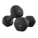 JOYFURNOS Lot de 2 haltères hexagonaux en néoprène, 2 x 5 kg, avec barres d'haltères, Entraînement à domicile, Noir