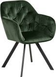 Bendt Eetkamerstoel 'Mei' Velvet, kleur Forest Green