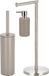 Spirella Badkamer accessoires set - WC-borstel/zeeppompje/rollenhouder - metaal/porselein - beige