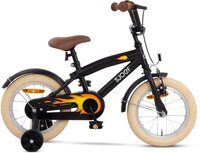 SJOEF Cruise Jongensfiets 14 inch Mat Zwart | Kinderfiets met zijwieltjes