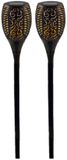 Merkloos / Sans marque Hit Trading B.V. Set van 4x stuks solar tuinlamp / fakkel - vlameffect - op zonne-energie - zwart - 78 cm