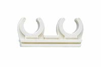 Index Dubbele Nylon Buisclip AB-ID voor PVC, Staal, Koper - 14mm, Wit, 6 Stuks