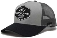 Surf Monkey Trucker Cap - 5 Panel - One Size - Organic Cotton - Black Lead