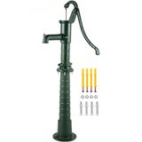VEVOR Pompe à Eau Manuelle Fonte + Support Pompe à Main Puits Jardin 131 cm Pompe à Bras Vintage Fontaine 40x15x65 cm Support 67 cm Profondeur 6 m Sortie Eau 5,5x22 cm pour Étang Cour Terrasse Vert