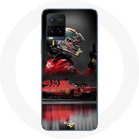 Maniacase Hoesje voor Vivo Y21s 2021 / Y21 2021 Formule 1 Sebastian Vettel F1 Driver Red