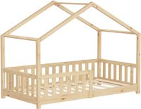 ML-Design Kinderbed Huisbed 80x160 cm Natuurlijk Dennen Hout