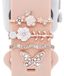 Wigento Smartwatch decorative rings, rose gold-colored metal, set of 4, 22 mm, watch strap accessories