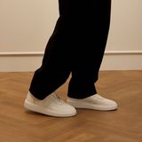 Manfield - Heren - Witte leren sneakers - Maat 41