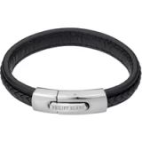 Philipp Blanc Henry Bracelet en cuir véritable et acier inoxydable