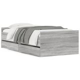vidaXL Bedframe met lades, grijs Sonoma eiken, 75x190 cm