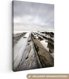 OneMillionCanvasses Canvas Schilderij - Water - Stenen - Geul - Landschap - 120x180 cm - Canvas doek - Muurdecoratie