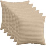 vidaXL Kussensloop - 6 stuks - HEERLEN - Taupe - 50 x 50 cm - corduroy