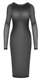 Cottelli OV-Grosshandel Sexy Lange Jurk Semi Transparant Zwart Polyamide Maat Small