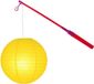 Merkloos Lampionstokje 40 cm - met lampion - geel - D25 cm