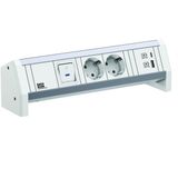 Bachmann Desk 2xCEE7/3 1xSwitch 1xUSB A/C 22W GST18 RAL9010