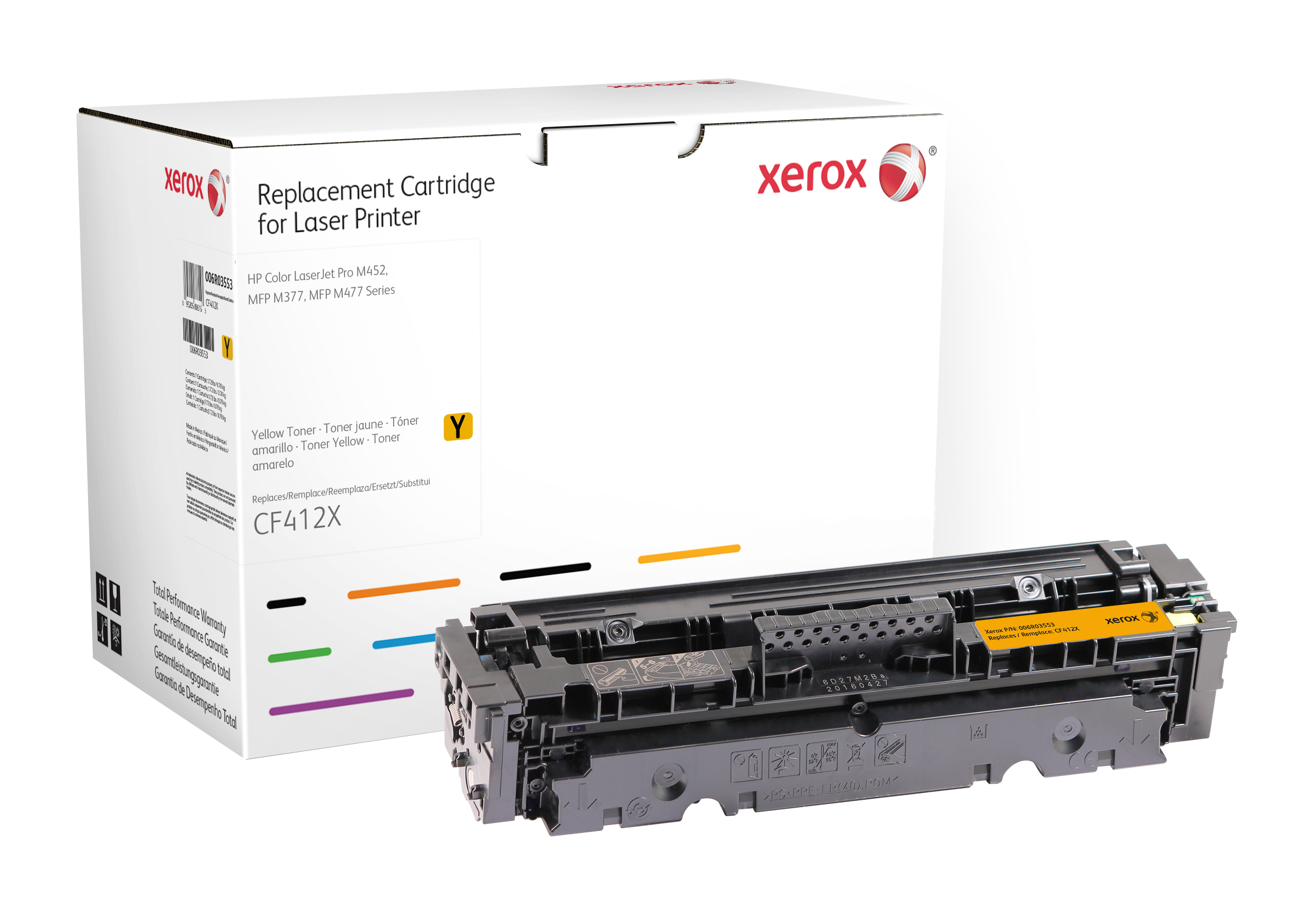 Xerox Gele toner cartridge. Gelijk aan HP CF412X. Compatibel met HP Color LaserJet Pro MFP M477, LaserJet Pro MFP M377, Pro M452