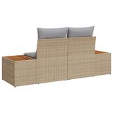 vidaXL Tuinbank beige 184 x 62 x 85cm poly rattan