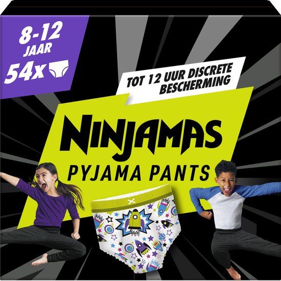 Pampers NINJAMAS Pyjama Broek Jongens Maandbox - 8-12 jaar - 54 stuks