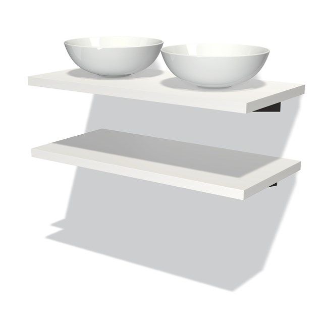 Maxaro Badkamermeubel Modulo Plato Mat Wit 100 cm met 2 Wastafelbladen