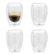 Gerimport Thee glazen Luz - 4x - dubbelwandig - glas - 350 ml - D9 x H12 cm