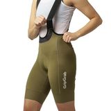 GripGrab W's PACR Korte Fietsbroek met Zeem en Bretels voor Dames Wielrenbroek Bib Shorts - Olijf Groen - Vrouwen - Maat L