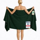 Komfortec Badhanddoek 100x200 cm van 100% Katoen, XXL Saunahanddoek, Grote Douchehanddoek, Zacht & Absorberend, Donkergroen