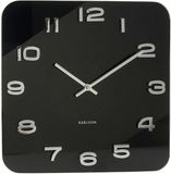 Karlsson Wandklok Vintage - Zwart glas - 35x35cm - Stil uurwerk - Vierkant