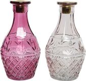 Decoris Kandelaar glas Ø10-H18.5cm roze of lila