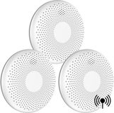 Aroha Link Combimelders - 10 jaar batterij - 3 Koppelbare rookmelder & koolmonoxidemelder - Draadloos gekoppelde brandmelder & CO melder - 3 stuks