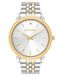Steve Madden Herenhorloge met echte diamanten wijzerplaat, Zilver/tweekleurig, Armband