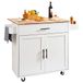 VEVOR Serveerwagen Keukentrolley 1190 x 695 x 905 mm, 90,7 kg Belastbaar Keukeneiland Keukenkast, Trolley Keukentrolley met Handdoekhouder & 1 Lade, Magnetronkast Keukentrolley Massief Hout