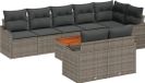 vidaXL Tuinbank Set 9-delig Grijs Polyrattan