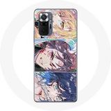 Maniacase Etui voor Xiaomi Redmi Note 10 Pro Tanjiro Inosuke en Zenitsu Demon Slayer Kimetsu no Yaiba Manga