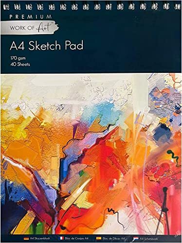 1ABOVE Kunstenaars Schets pad, Spiraal gebonden Schets Pad Schets Papier voor Kunstenaars. Ideaal voor de Studio, School of thuis - 170gsm Cartridge Papier (A4)