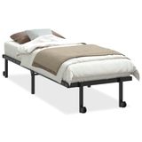 VidaXL Bedframe zonder matras opvouwbaar 75x190 cm staal zwart