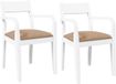 vidaXL Eetkamerstoelen met kussens 2 st massief hout rubber wit