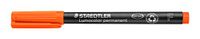 STAEDTLER Lumocolor permanent marker, orange, F-tip line width approx. 0.6 mm, smudge and waterproof, Made in Germany, long-lasting, 10 orange universal markers in a cardboard case, 318-4