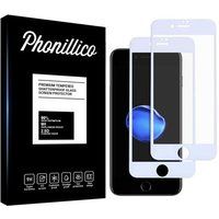 Phonillico® Gehard glas voor iPhone SE 2020 / iPhone SE 2022 [Pack 2] Volledig transparante film Witte rand glazen schermbeschermer