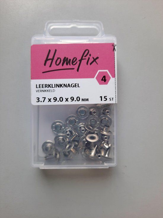 Homefix Leerklinknagels Vernikkeld 3,7 x 9,0 x 9,0 mm - 15 stuks