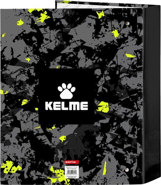 Ringmap Kelme Jungle Zwart Grijs Limoen A4 (27 x 33 x 6 cm)