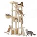 Feandrea Krabpaal, Grote Kattenboom, 5 Niveaus, 55 x 45 x 184,5 cm | Met Pluche en Sisal, 2 Krabplanken, Kattenhuis, Zomer zand, CLAWFY Collectie PCT014Y101