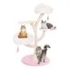 Stefano Lauran Corvance B.V. Krabpaal – Kattenboom – Kattenhuis – Kattenmeubel – Kattentoren – 4 Niveaus Met Speelballen – Afneembare Wasbare Ligplaatsen – Roze/Wit – Compact & Stevig
