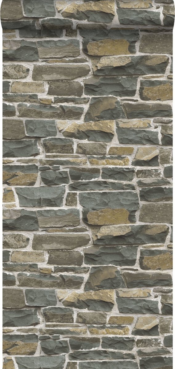 Esta Home behang stenen muur bruin - 138522 - 53 cm x 10,05 m