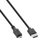 InLine HDMI Superslim kabel A naar D, HS met ethernet, Premium, noir/or, 1,8m