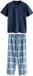 Next - Heren - Geruite pyjamaset met korte mouwen - Blauw